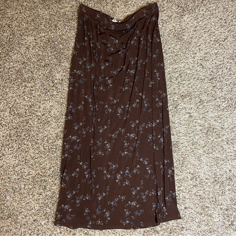 Vintage Slinky Floral Skirt
